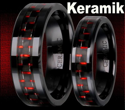 2 KERAMIK RINGE HOCHZEITRINGE EHERINGE TRAURINGE PARTNERRINGE VERLOBUNGSRINGE