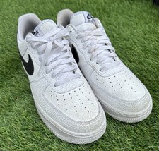 Nike Air Force 1 Low White/Black Pebbled Leather CT2302-100 Men  s Size 10
