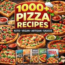 Paquete de 1000+ recetas de dieta para pizza libro de cocina | Keto, vegano, artesanal y salsas