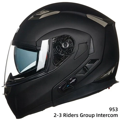 ILM Bluetooth Built-in Modular 2-3 Riders Group Motorcycle Helmet Full Face DOT