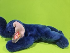 TY Beanie Buddy Peanut the Elephant LARGE 15  Royal Blue Plush 1998 WITH TAGS