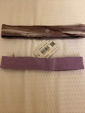Lululemon 2 Headband-1 New Lavender-1 Pre Owned Abstract Purple Stretch