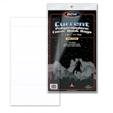 Case of 1000 BCW Thick Current / Modern Comic Book Archival Poly Bags 7 X 10 1/2