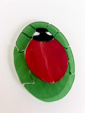 Ladybug Stained Glass Kit. Pre-cut, pre-ground, soldering materials included.