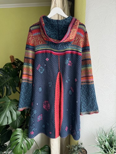 Cardigan évasé Ivko multicolore zippé à capuche laine tricot taille 44 femme - Photo 5/22