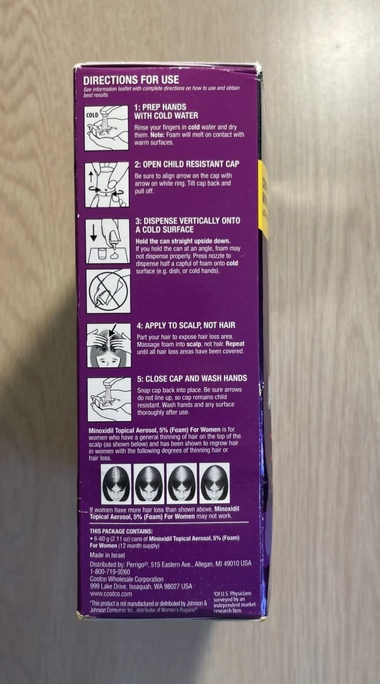 Kirkland Minoxidil 5% ESPUMA MUJER Tratamiento de Regeneración del Cabello 12 Meses caducidad 07/2026 Foto 3 de 4