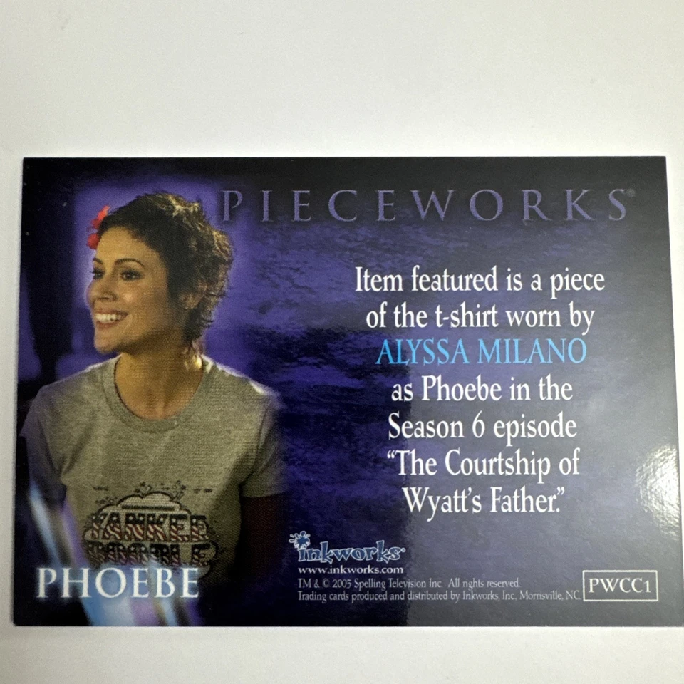 Charmed Conversations Alyssa Milano as Phoebe Pieceworks Card PWCC1 - Image 2 of 2