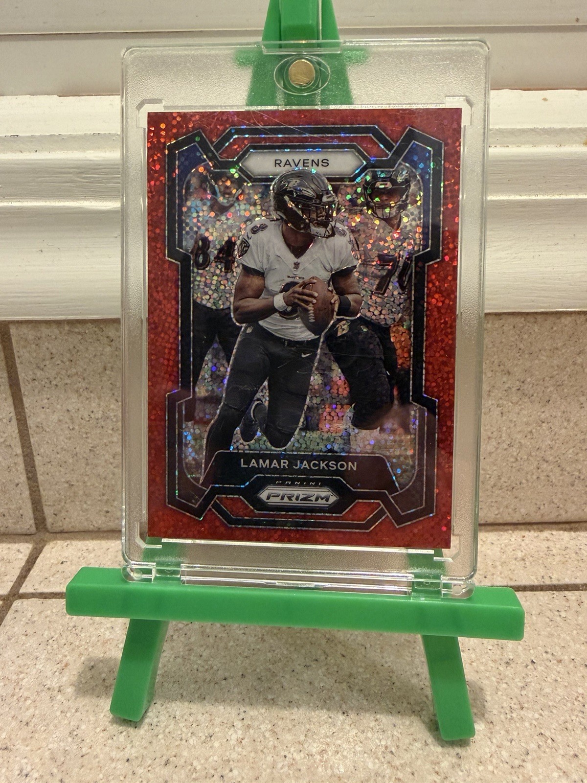 2023 Lamar Jackson Red Sparkle Prizm #18