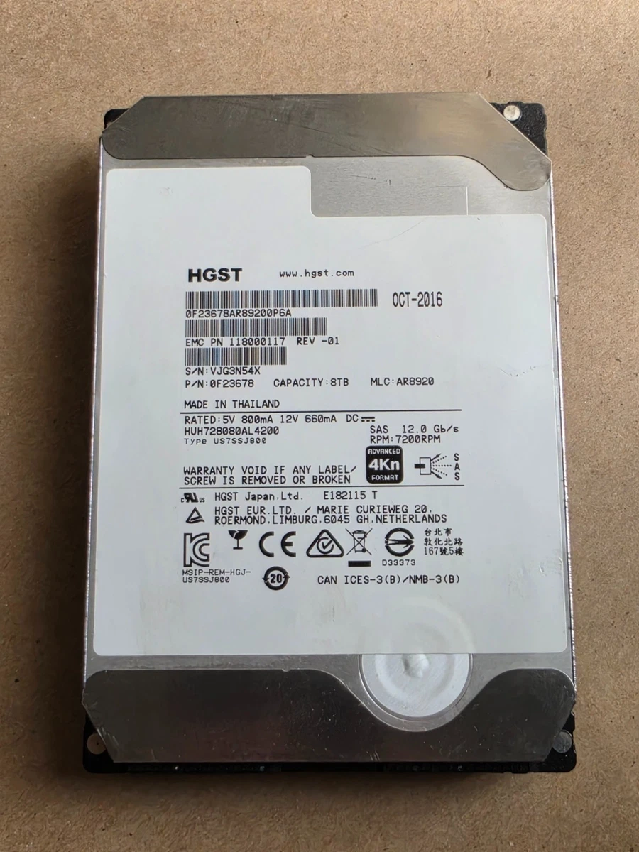 HGST SAS Internal Hard Disk Drives 8 TB Storage Capacity | eBay