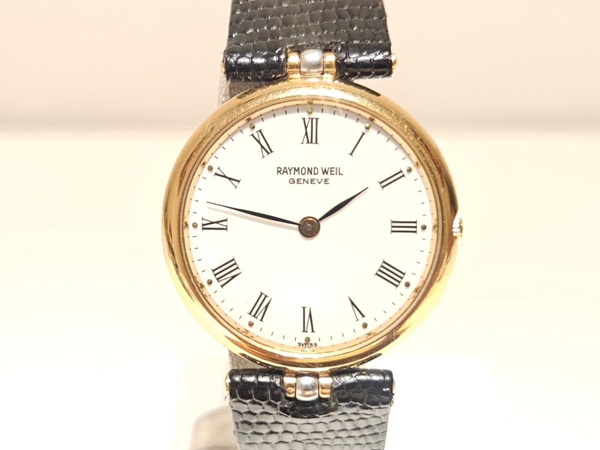 Raymond Weil 18k Gold Swiss Quartz Silver Dial Leather Strap