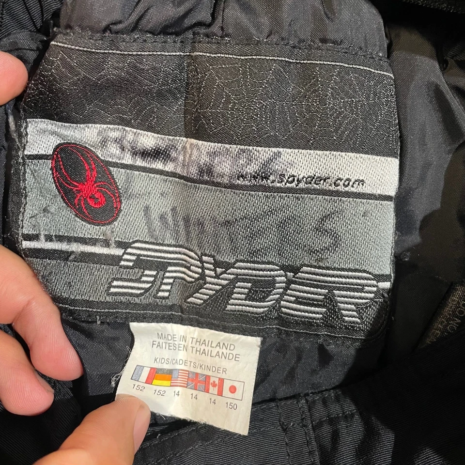 Calça de esqui infantil Spyder Snow Bibs alças ajustáveis isoladas preta tamanho 14 - Imagem 3 de 4