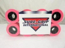 Sure-Grip Fugitive Roller Derby Skate Wheels Set of 8 Pink 92A NOS 62mm