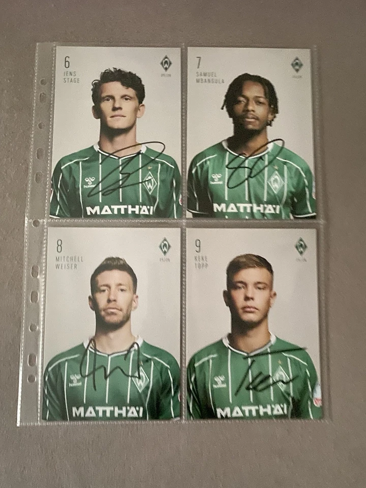 Autogrammkarten SV Werder Bremen 2025/2026 Signierter Autogrammkarten Satz - Bild 3 von 4