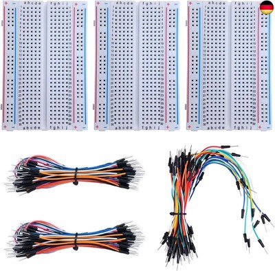 GTIWUNG 3 Stück 400 Tie Points Mini Breadboard Kit, Lötfreie Prototyp L
