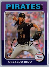 2024 Topps Heritage Osvaldo Bido #496 Purple Refractor Pittsburgh Pirates
