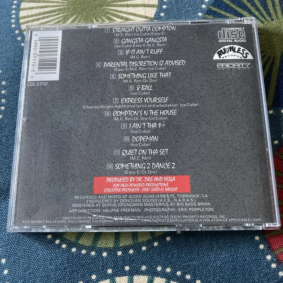 Straight Outta Compton [Clean] [Edited] by N.W.A (CD, 1989 Ruthless Records NWA - Image 2 of 4
