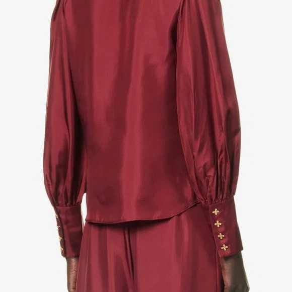 ZIMMERMAN Luminosity Floral-Button Shirt (Burgundy)