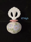 Fenton Limited Edition Blue Burmese Hibiscus Perfume Bottle w/Stopper #327/2750