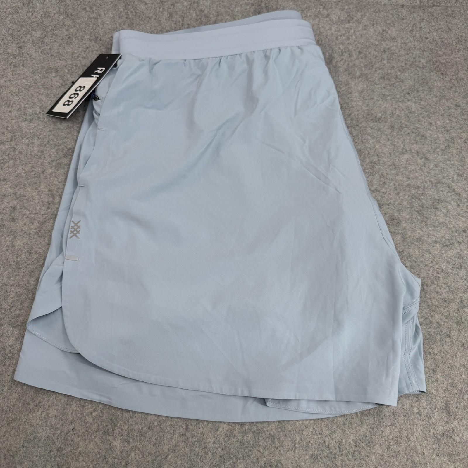 New Rhone Men's 5” Extra Mile Lined Shorts Arctic Blue Lightweight Elastic Waist