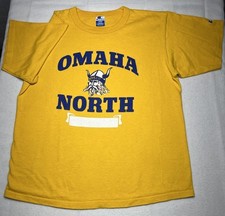 VTG CHAMPION Omaha North Vikings High School Shirt Single Stitch USA Made 90’s