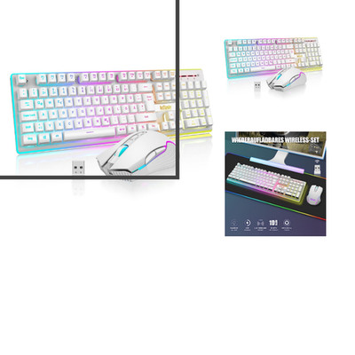 RedThunder K10 Kabellose Gaming Tastatur und Maus Set QWERTZ DE Layout LED