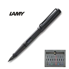 %40 OFF Lamy Safari Fountain Pen Gift Set, Charcoal (8 Cartidge Refills)