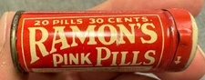 Advertising Tin Ramon’s Pik Pills Brown Mfg. Leroy New York NY Medicine Cure