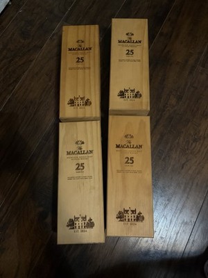 Macallan 25 Year Old Empty Box No Bottle Wooden Brown Used 