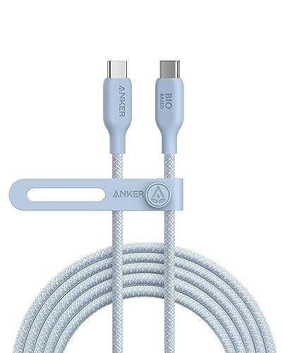  Cable USB C, 240W Bio-Trenzado Tipo C Cable de Carga Rápida para 10 pies 1 Azul Foto 2 de 4