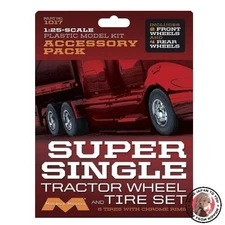 NEW PLATZ Moebius 1/25 Super Single Tractor Wheel &amp Tire Set Plastic Model