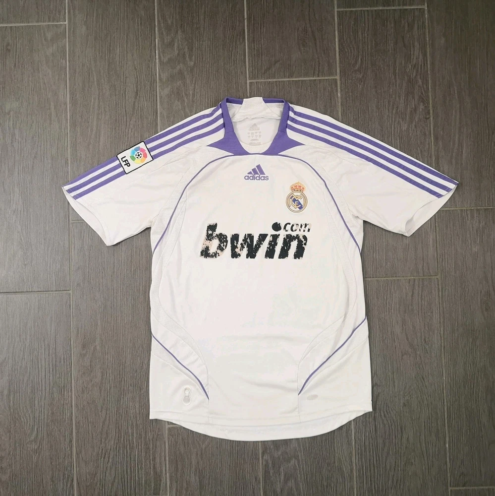 Vintage Retro 2007/08 Real Madrid Trikot Größe: S Fußball Streatwear Adidas Fans