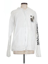 Unbranded Women White Zip Up Hoodie L