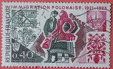 French Stamp / Timbre France Oblitéré 40c IMMIGRATION POLONAISE 1973 N° 1740