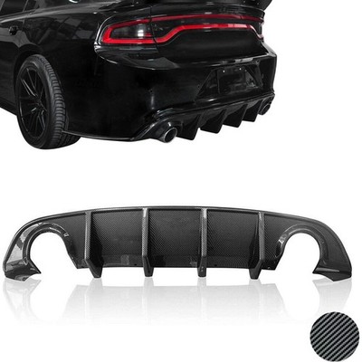 Carbon Fiber Style Rear Bumper Diffuser For 2015-2023 Dodge Charger Daytona SRT