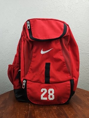 NIKE Club Team Swoosh Backpack POCKET #28 Basketball Soccer Ball RED BA5190