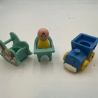 Vintage Fisher Price Little People Baby, Highchair, rocking HORSE TRAIN LOT 4