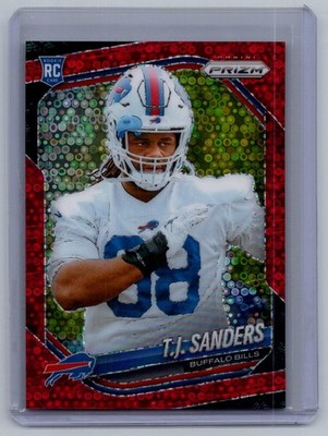 2025 Panini Prizm #338 T.J. Sanders No Huddle Red #/99