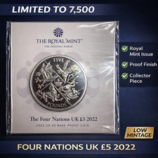 2022 Four Nations UK Proof £5 Royal Mint Exclusive Shop Only Ltd Edition of 7500