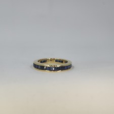 Pre-Owned 18K Yellow Gold Sapphire Eterntiy Band