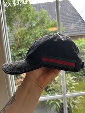 Gucci Cappy Cap Schwarz Webstreifen Original