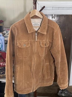 Quiksilver Waterman Collection Corduroy Jacket Unisex L Large Faux Fur Inside