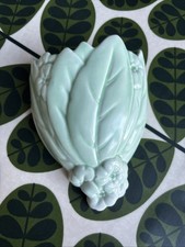 Vintage Empire England Green Ceramic Wall Pocket Vase pattern 409 16cm Tall