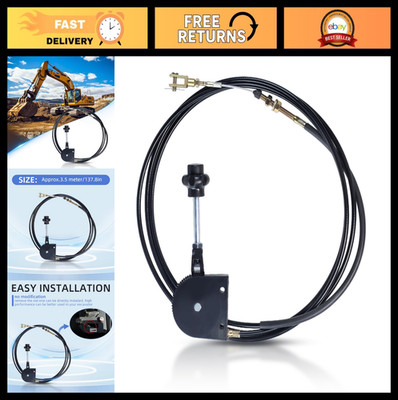 Universal Excavator Throttle Control Cable - 3.5m Manual Flexible Wire with Knob
