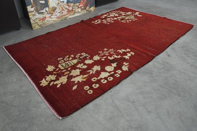 #ad #ad 5x8 rug handmade vintage turkish oriental carpet faded wool rug oushak rug13 $210.00