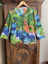 COLDWATER CREEK Women  s Size 12 Colorful Button Art To Wear Lined Jacket