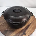 Vtg Wagner Ware Sidney-O 1268A Cast Iron Dutch Oven #8 10.25" Self Basting Lid