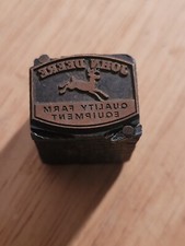 RARE Vintage Wood and Copper 1950? Logo John Deere Letterpress Stamp 3/4" W