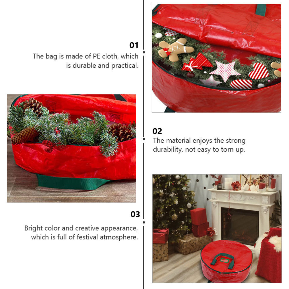 Garland Dustproof Storage Pe Cloth Xmas Wreath Tote Zip Bags Zipper eBay
