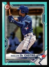 Rikelvin De Castro 2021 Bowman Prospect Aqua SP 34/199 Toronto Blue Jays