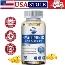 Hyaluronic Acid 850mg 120 Capsules Vitamin C Wrinkles Fine Joint Skin Health Cap